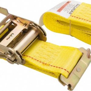 LIFT-ALL Polyester Ratchet Strap Tie Down: 12' Long, 2" Wide, 3000 lb Breaking Strength, 1000 lb Load Capacity 60808