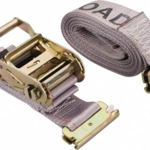 LIFT-ALL Polyester Ratchet Strap Tie Down: 16' Long, 2" Wide, 3000 lb Breaking Strength, 1000 lb Load Capacity 60809