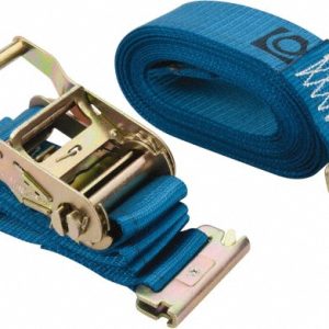 LIFT-ALL Polyester Ratchet Strap Tie Down: 20' Long, 2" Wide, 3000 lb Breaking Strength, 1000 lb Load Capacity 60810