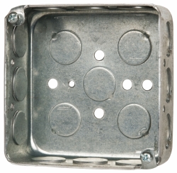 COOPER CROUSE-HINDS Electrical Outlet Box: Steel, Square, 4" OAH, 4" OAW, 1-1/2" OAD, 1 Gang TP410