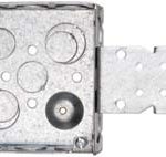 COOPER CROUSE-HINDS Electrical Outlet Box: Steel, Square, 4" OAH, 4" OAW, 1-1/2" OAD, 1 Gang TP418