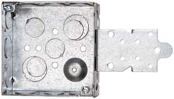 COOPER CROUSE-HINDS Electrical Outlet Box: Steel, Square, 4" OAH, 4" OAW, 1-1/2" OAD, 1 Gang TP418