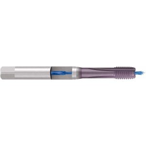 EMUGE Straight Flutes Tap: 3/8-16, UNC, 3 Flutes, Modified Bottoming, 2BX, Cobalt, TiCN Finish BU959401.5011