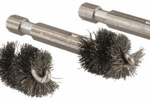 RIDGID 1/2" ID, 9/16" Brush Dia, Steel, Power Fitting & Cleaning Brush 93717