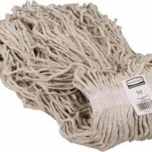 RUBBERMAID Wet Mop Cut: Side Loading, X-Large, White Mop, Cotton FGV11900WH00