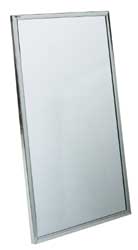 BRADLEY 18 Inch Wide x 30 Inch High, Theft Resistant Rectangular Glass Washroom Mirror 781-018300