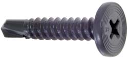 ITW BUILDEX #10, Pancake Head, Phillips Drive, 1" Length Under Head, #3 Point, Self Drilling Screw 560077