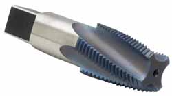 REIFF & NESTOR 3/4-14 NPT, 15&deg; Helix, 5 Flutes, Blue Diamond Finish, High Speed Steel, Spiral Flute Pipe Tap 99592