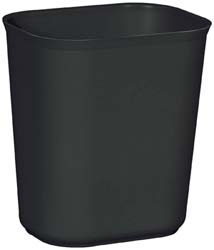 RUBBERMAID Trash Can: 14 qt, Rectangle, Black FG254100BLA