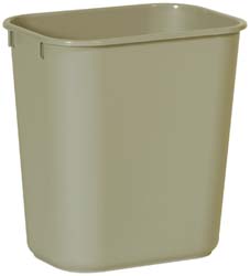 RUBBERMAID Wastebasket, Small, 13 Qt, Beige FG295500BEIG