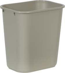 RUBBERMAID Wastebasket, Medium, 28 Qt, Beige FG295600BEIG