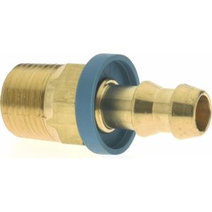 EATON Barbed Push-On Hose Male Connector: 3/8-18 NPT, Brass, 3/8" Barb 10006B-106
