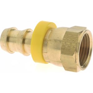 EATON Barbed Push-On Hose Female Connector: 3/4-16 UNF, Brass, 1/2" Barb 10008B-608