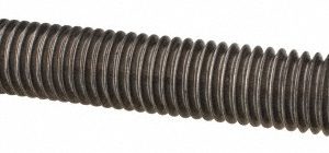 ALL AMERICA THREADED PRODUCTS General-Purpose Threaded Rod: 5/8-11, 3' OAL, Low-Carbon Steel, Oil Finish 01133