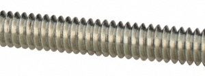 ALL AMERICA THREADED PRODUCTS General-Purpose Threaded Rod: 1/4-20, 3' OAL, Low-Carbon Steel, Zinc Finish 03073