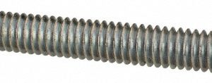 ALL AMERICA THREADED PRODUCTS General-Purpose Threaded Rod: 5/16-18, 3' OAL, Low-Carbon Steel, Zinc Finish 03083