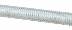 ALL AMERICA THREADED PRODUCTS General-Purpose Threaded Rod: 3/8-16, 3' OAL, Low-Carbon Steel, Zinc Finish 03093