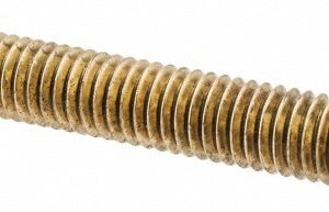 ALL AMERICA THREADED PRODUCTS General-Purpose Threaded Rod: 3/8-16, 3' OAL, Brass, Plain Finish 3528