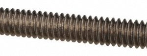 ALL AMERICA THREADED PRODUCTS General-Purpose Threaded Rod: 1/4-20, 3' OAL, Stainless Steel, Plain Finish 7803