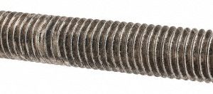ALL AMERICA THREADED PRODUCTS General-Purpose Threaded Rod: 5/8-11, 3' OAL, Stainless Steel, Plain Finish 45502