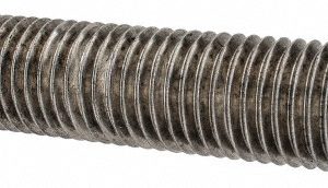 ALL AMERICA THREADED PRODUCTS General-Purpose Threaded Rod: 1-8, 3' OAL, Stainless Steel, Plain Finish 45505
