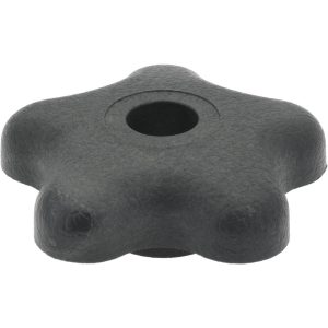 GIBRALTAR Lobed Knob: 2-1/4" Head Dia, 5-Point, Thermoplastic Elastomer G10-2980-B