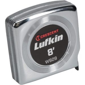 LUFKIN Tape Measure: 8' Long, 1/2" Width, Yellow Blade W928