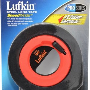 LUFKIN Tape Measure: 100' Long, 3/8" Width, Yellow Blade HYT100