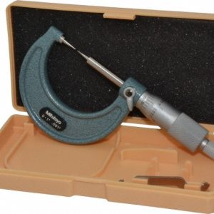 MITUTOYO 1 Inch, 38mm Throat Depth, Ratchet Stop, Mechanical Point Micrometer 112-189