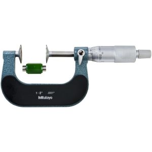 MITUTOYO 1 to 2 Inch, 0.001 Inch Graduation, Ratchet Stop Thimble, Mechanical Disc Micrometer 123-126