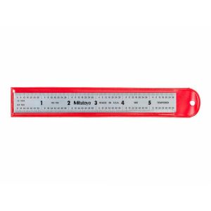 MITUTOYO Steel Rule: 6" OAL, 5R Graduation, Rigid, 3/4" OAW 182-103