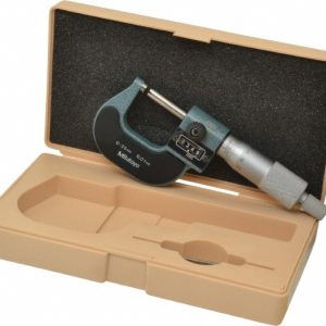 MITUTOYO Mechanical Outside Micrometer: 0-25 mm Range, 0.01" Graduation 193-101