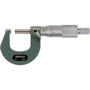 MITUTOYO Mechanical Outside Micrometer: 1" Range, 0.001" Graduation 103-259