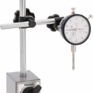 MITUTOYO Dial Indicator & Base Kit: 58.00 mm Base Length, 55.00 mm Base Height, 1.0000" Max Measurement, 0-100 Dial, 0.0020" Accuracy 64PKA079B