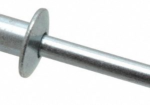 RIVETKING Open End Blind Rivet: Size 86, Dome Head, Steel Body, Steel Mandrel SBS86/P100