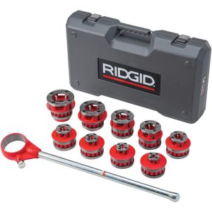 RIDGID 1/8 to 2" 9-Die-Head Pipe Threader Set 36505