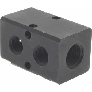 POLYCONN Manifold: 1/4" Inlet, 1/8" Outlet, 2 Inlet Ports, 2 Outlet Ports, 1.75" OAL, 1" OAW, 1" OAH PCM10-125-02B