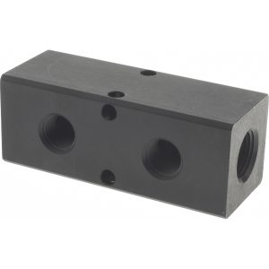 POLYCONN Manifold: 3/8" Inlet, 1/4" Outlet, 2 Inlet Ports, 2 Outlet Ports, 3.25" OAL, 1.25" OAW, 1-1/4" OAH PCM20-250-02BW