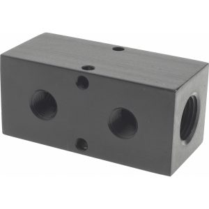POLYCONN Manifold: 1/2" Inlet, 1/4" Outlet, 2 Inlet Ports, 2 Outlet Ports, 3.25" OAL, 1.5" OAW, 1-1/2" OAH PCM30-250-02BW