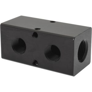 POLYCONN Manifold: 1/2" Inlet, 3/8" Outlet, 2 Inlet Ports, 2 Outlet Ports, 3.25" OAL, 1.5" OAW, 1-1/2" OAH PCM30-375-02BW