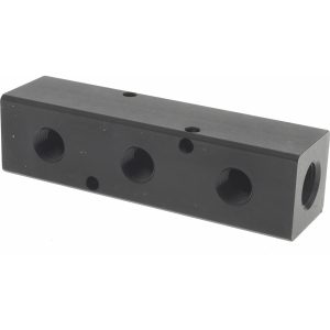 POLYCONN Manifold: 3/8" Inlet, 1/4" Outlet, 2 Inlet Ports, 3 Outlet Ports, 4.75" OAL, 1.25" OAW, 1-1/4" OAH PCM20-250-03BW