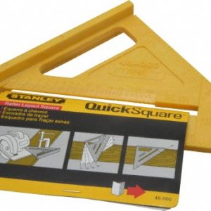 STANLEY 6-7/8" Blade Length x 10-1/4" Base Length, Yellow Finish, ABS Plastic Pocket Square 46-060