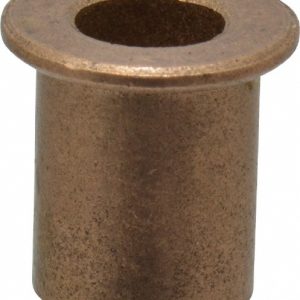 BOSTON GEAR Flanged Sleeve Bearing: 1/4" ID, 3/8" OD, 1/2" OAL, Oil Impregnated Bronze 35530