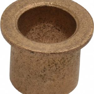 BOSTON GEAR Flanged Sleeve Bearing: 5/16" ID, 3/8" OD, 3/8" OAL, Oil Impregnated Bronze 35536