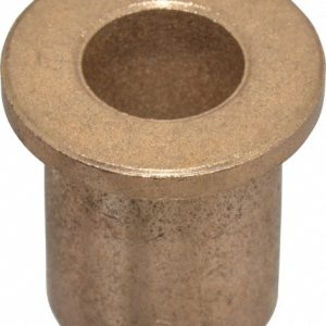BOSTON GEAR Flanged Sleeve Bearing: 1/2" ID, 3/4" OD, 1" OAL, Oil Impregnated Bronze 35602