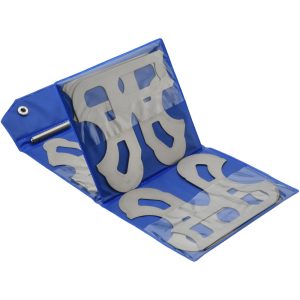 VALUE COLLECTION Radius Gage Set: Steel, 9/16 to 1" Radius, 1/16" Graduation, 8 pc 615-4108