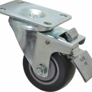 SHEPHERD Swivel Top Plate Caster: Polyurethane, 3" Wheel Dia, 1-1/4" Wheel Width, 185 lb Capacity, 4-1/4" OAH 110386