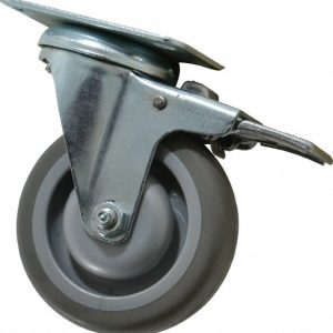 SHEPHERD Swivel Top Plate Caster: Polyurethane, 4" Wheel Dia, 1-1/4" Wheel Width, 200 lb Capacity, 5-1/4" OAH 110403
