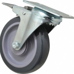 SHEPHERD Swivel Top Plate Caster: Polyurethane, 5" Wheel Dia, 1-1/4" Wheel Width, 225 lb Capacity, 6-1/4" OAH 110496