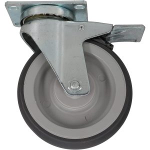 SHEPHERD Swivel Top Plate Caster: Thermoplastic Rubber, 5" Wheel Dia, 1-1/4" Wheel Width, 200 lb Capacity, 6-1/4" OAH 110326